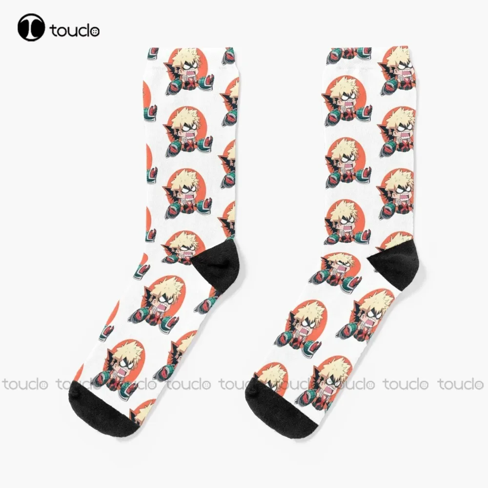 

New Bakugou Mha Socks Girls White Personalized Custom Unisex Adult Teen Socks Halloween Christmas Gift