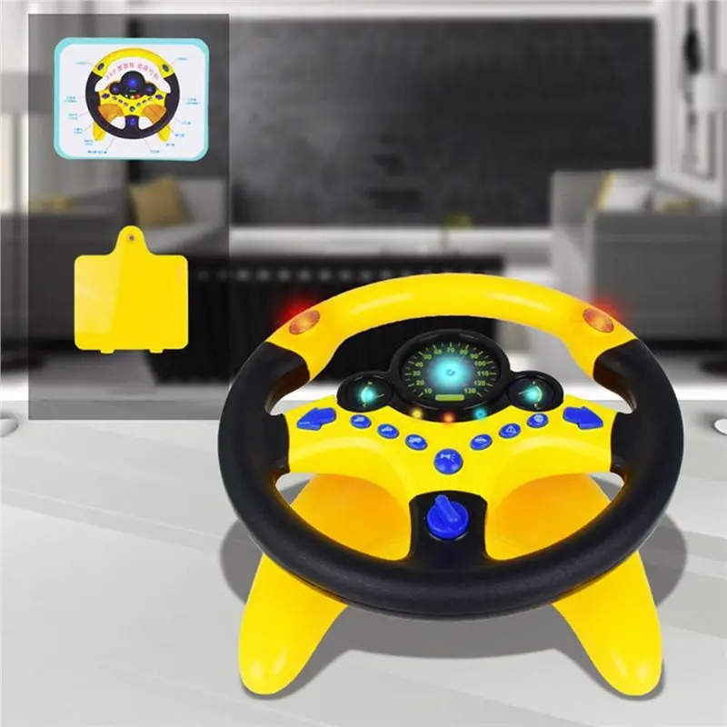 CYGJ-Kids' Steering Wheel Cute Children With Light Simulation Driving Sound Funny Educational Baby Electronic Travel Fun B
