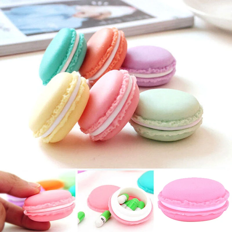 Cute Candy Color Macaron Mini Storage Box Jewelry Box Pill Case Birthday Gift Pill Container Pill Bottle Portable Medicine Box