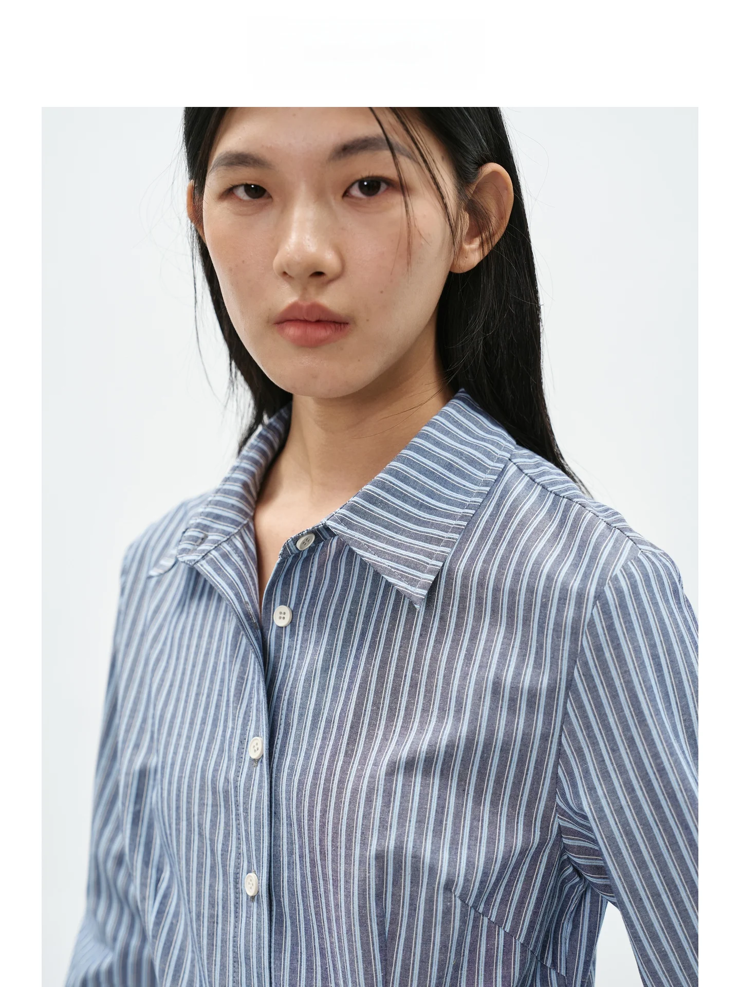 

Женская приталенная полосатая рубашка EIGHTHMONTH с отложным воротником и сборками на талии, повседневная, весенняя новинка, дышащая и комфортная