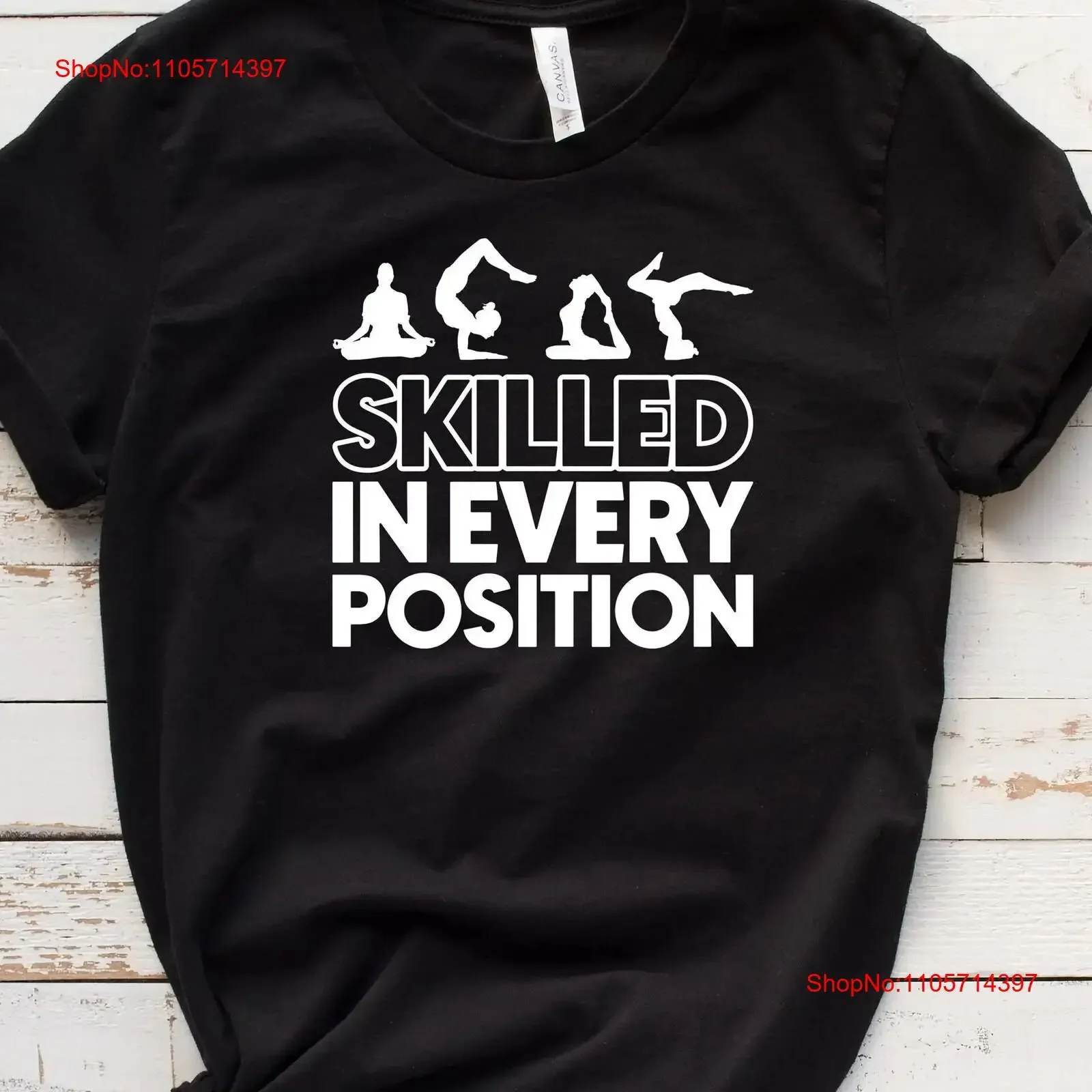 Funny Yoga Instructor T Shirt Lover Trainer s Skilled In Every Position Practice Yogi T1797 vintage Washed Casual Breathable