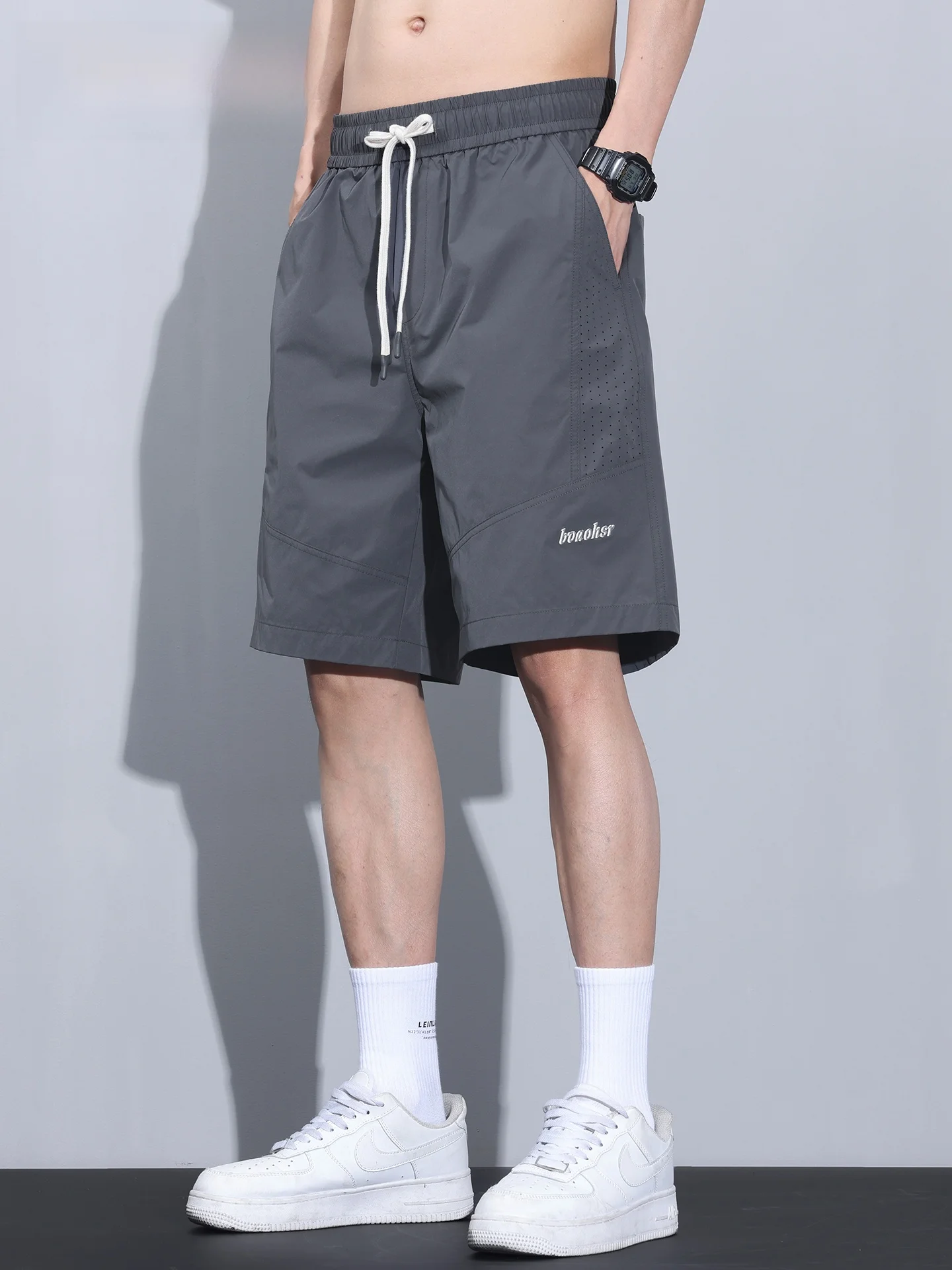 

Mark Fairwe Ice Silk Breathable ort Pants Men's Summer Thin Qui Dry Sports Five-Point Loose Casual Pants