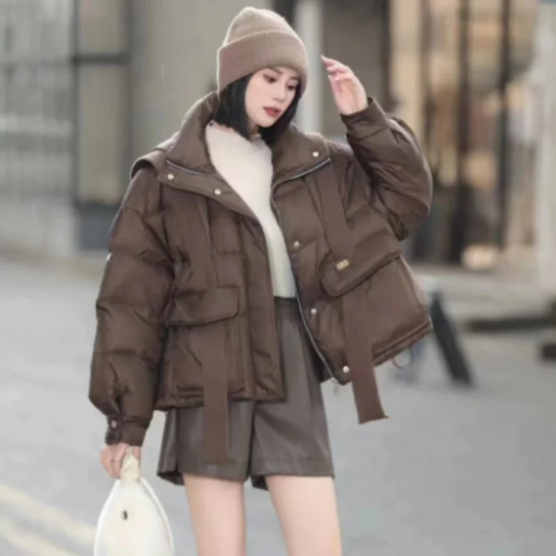 

Winter Jackets Woman 2024 Short Coats Down Fashion Patchwork Vintage Outwears Quilted Casual Puffer Parkas Korean Women Jacket