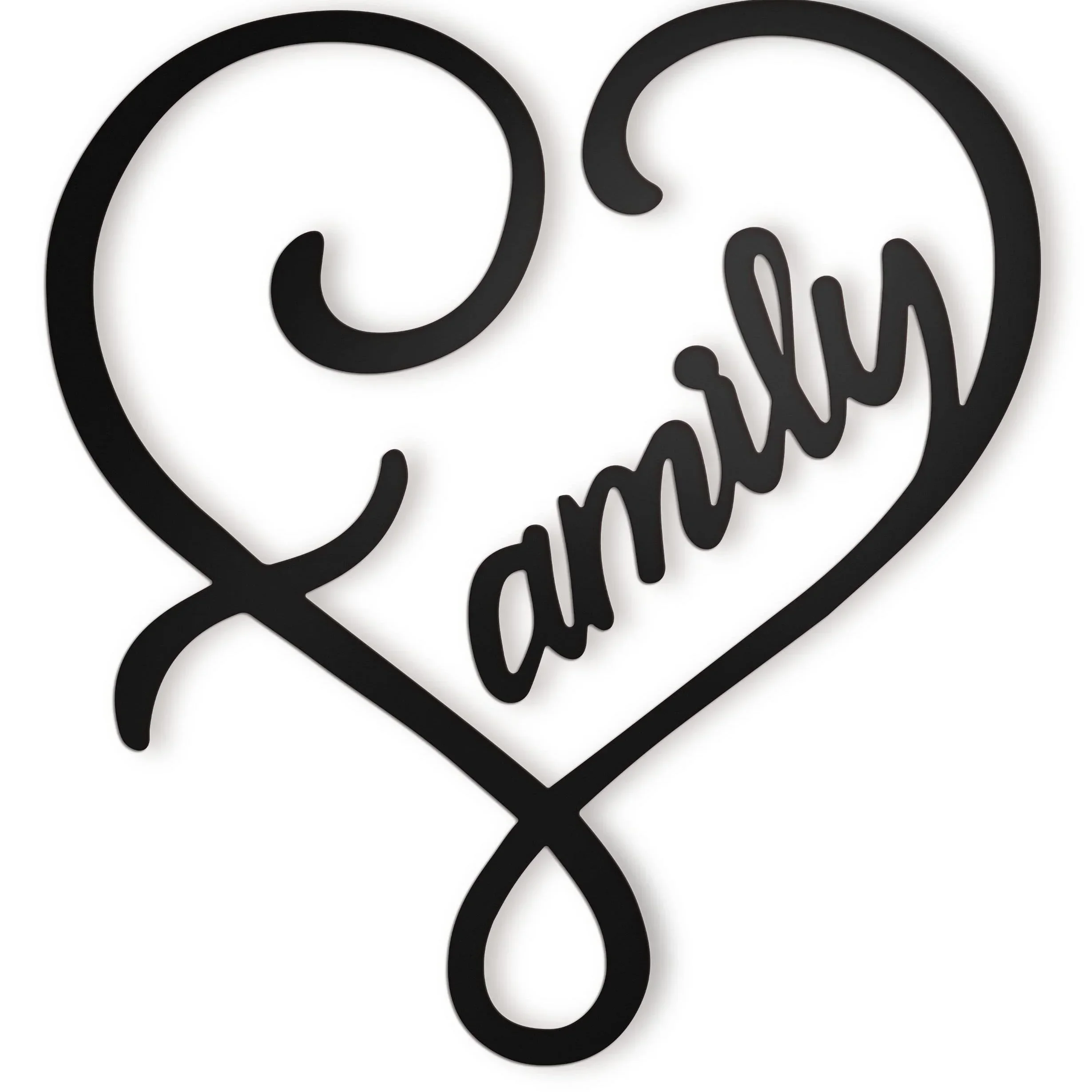 CIFBUY Decoration 1pc Metal Family Infinity Heart Wall Hanging Sign,Grey and White City Print, Abstract Graffiti Street Style,Ho