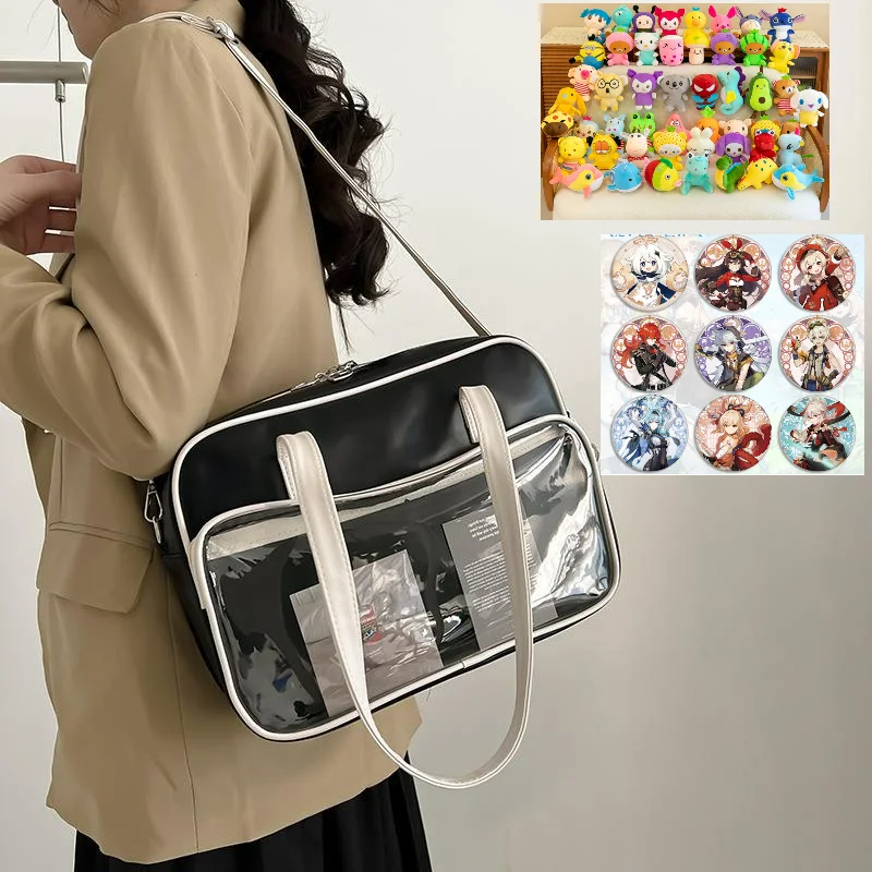 Japanese School Style Single Shoulder Transparent Itabag Two-dimensional Doll Oblique Span Handbag Girl Student JK Shoulder Bag