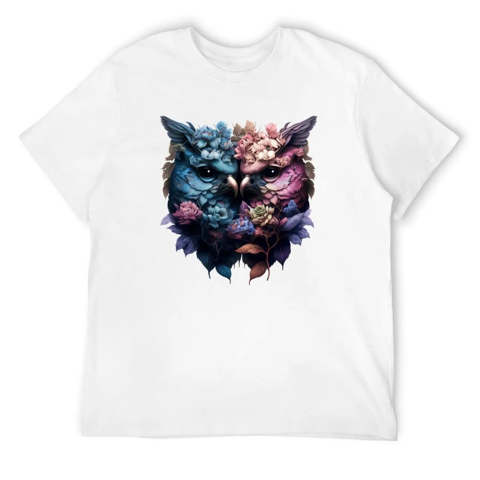 Owl design. Twitter: romantic Birds in love. T-Shirt clothes korean fashion affliction shirts plus sizes Men's clothing