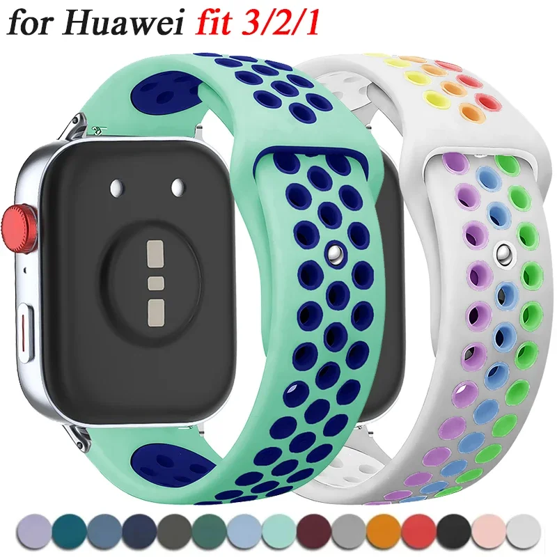 

Поп-спортивный ремешок для Huawei Watch Fit 3, силиконовый браслет Correa для Huawei Fit 2, дышащий ремешок для часов Huawei Watch Fit на запястье