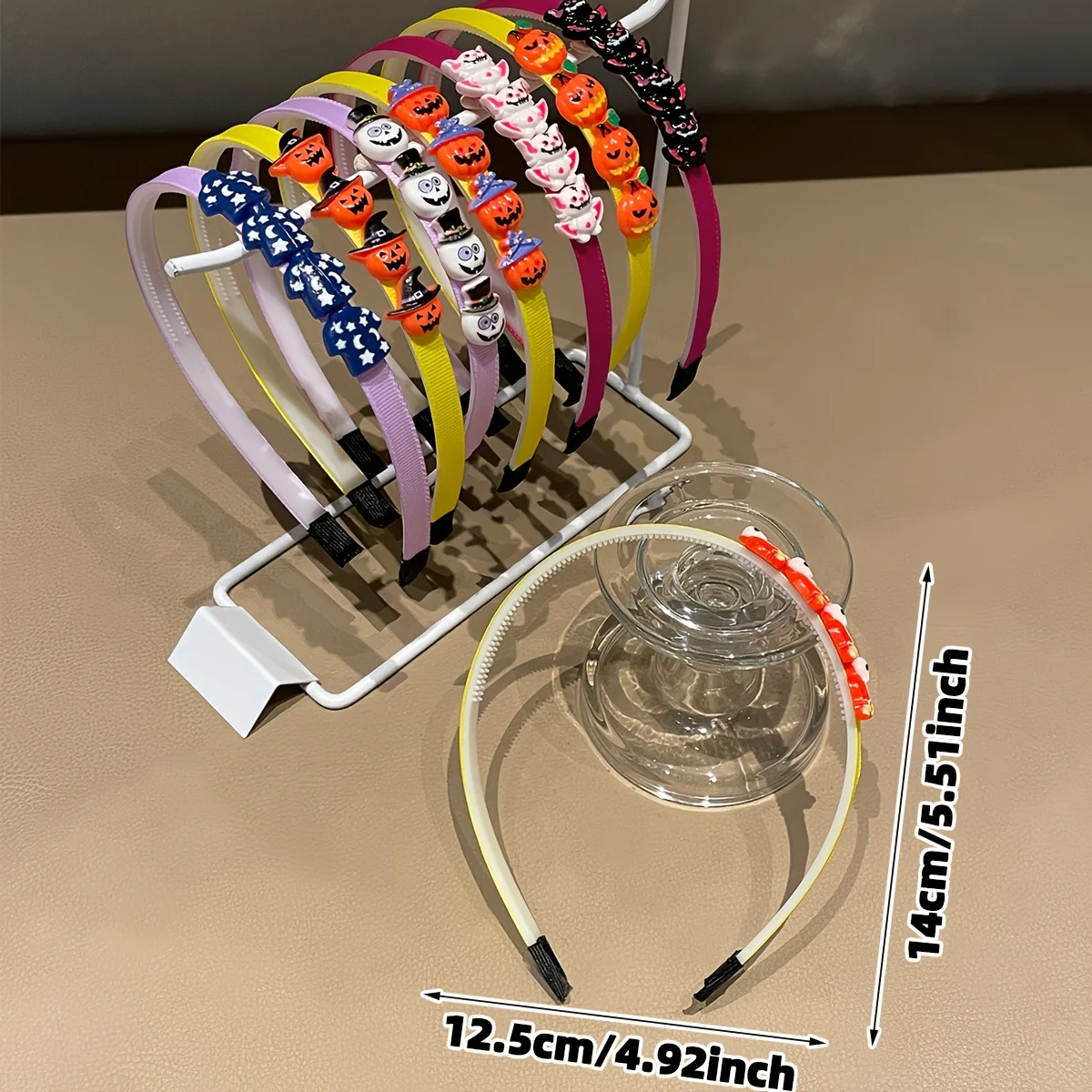 1/2/3 Buah Kepala Labu dan Kepala Tengkorak, Ikat Kepala Anti Selip untuk Aksesori Rambut Halloween, Cocok untuk Pesta dan Tari