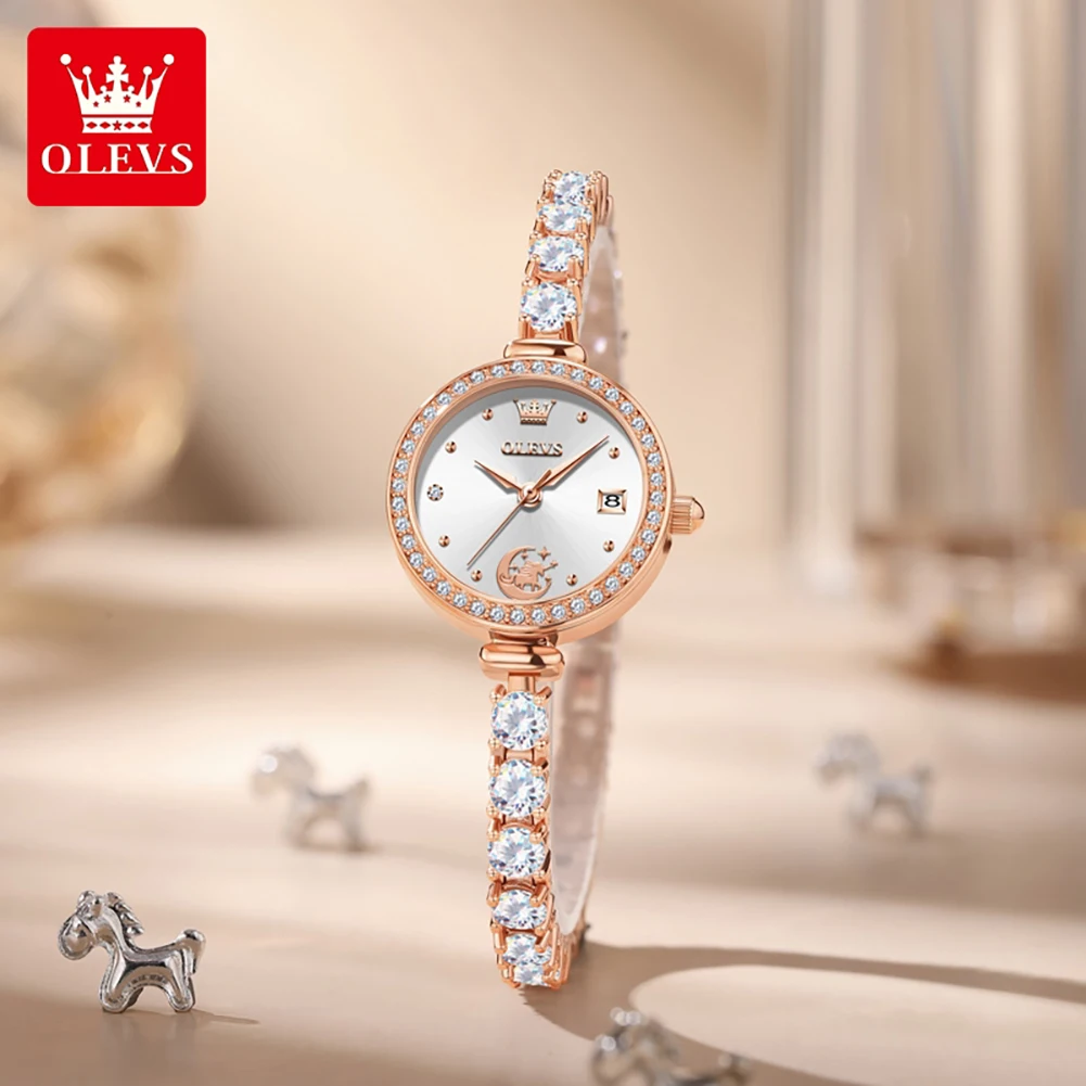 OLEVS Elegant Luxury Women Watches Quartz Watch Waterproof Luminous Jewellery Clasp Bracelet Ladies Watch Girls Gift Box 2998