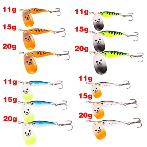Imagen 2 del producto Señuelo giratorio de Metal para pesca, cebo duro de 11-20g, Artificial, Wobblers, carpa, Lucio, aparejos de pesca, 1 ud.