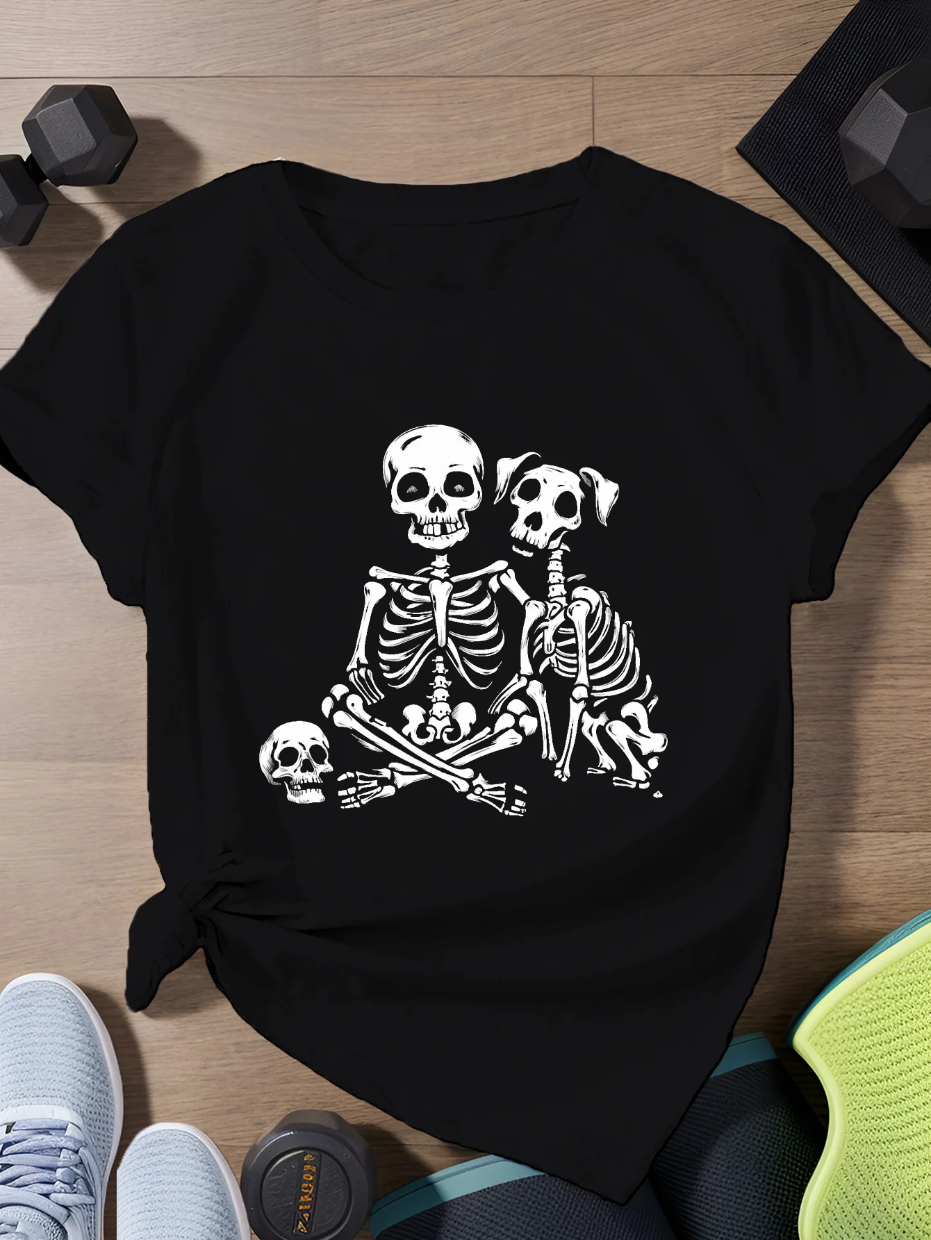 

Женская спортивная футболка больших размеров с коротким рукавом Skeleton Human
