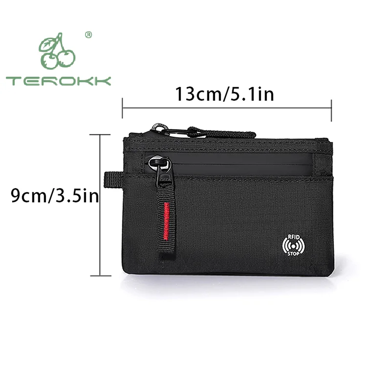 Porta carte di credito Rfid Portafoglio corto da uomo Portamonete con cerniera X-pac Mini Portafoglio da viaggio Portamonete tattico maschile