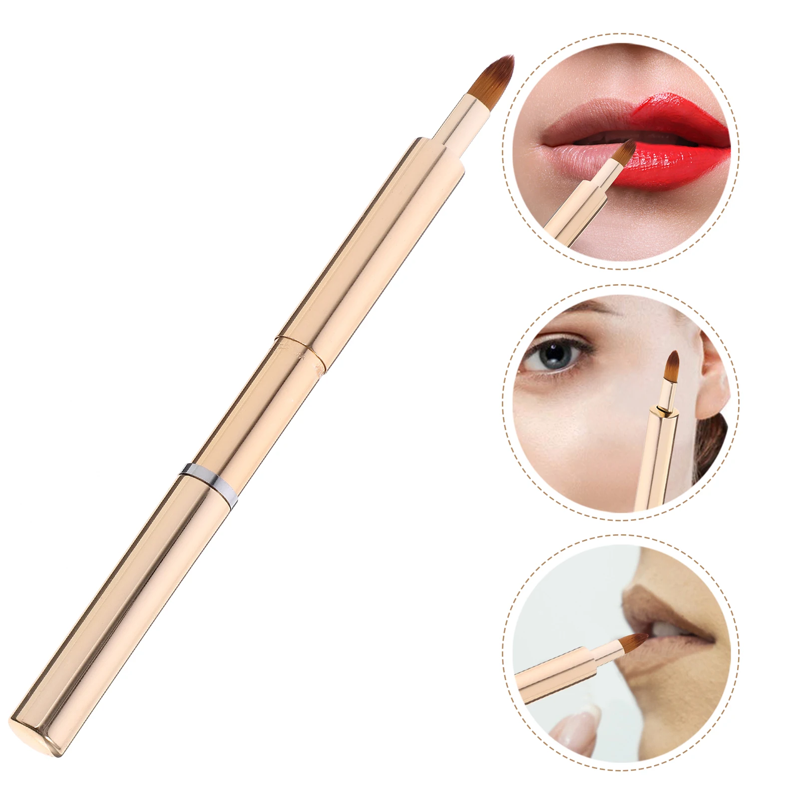 格納式リップブラシ丈夫なポータブルトラベルリップグロスアプリケーター口紅ブラシ女性用メイクアップツール口紅アプリケーター