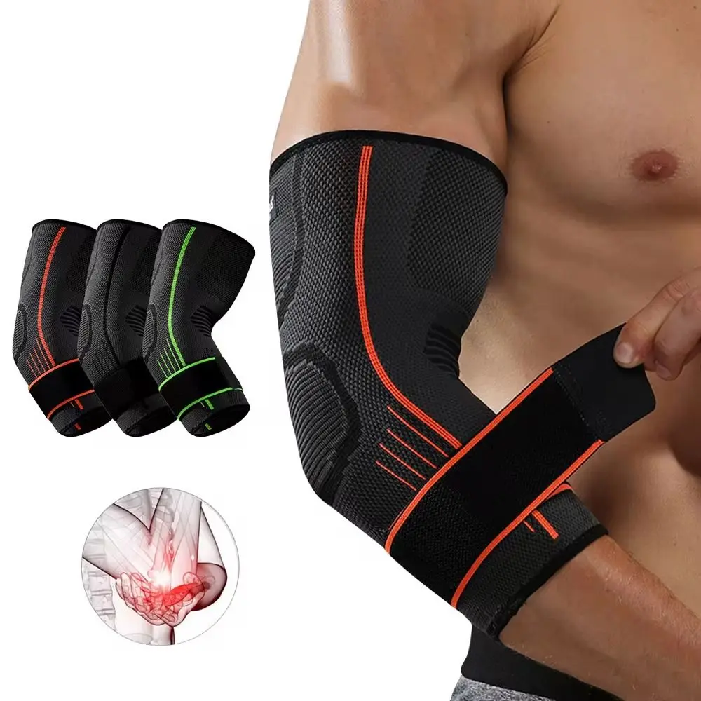 New Nylon Elbow Support Elastic Black Grey Orange Elbow Pads Breathable Elbow Brace Unisex