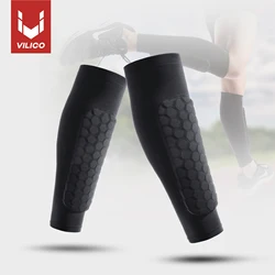 Maniche per le gambe Parastinchi Antiurto a nido d'ape Supporto in nylon Calzino Parastinchi Attrezzatura da calcio Scudi da calcio Legging sportivo