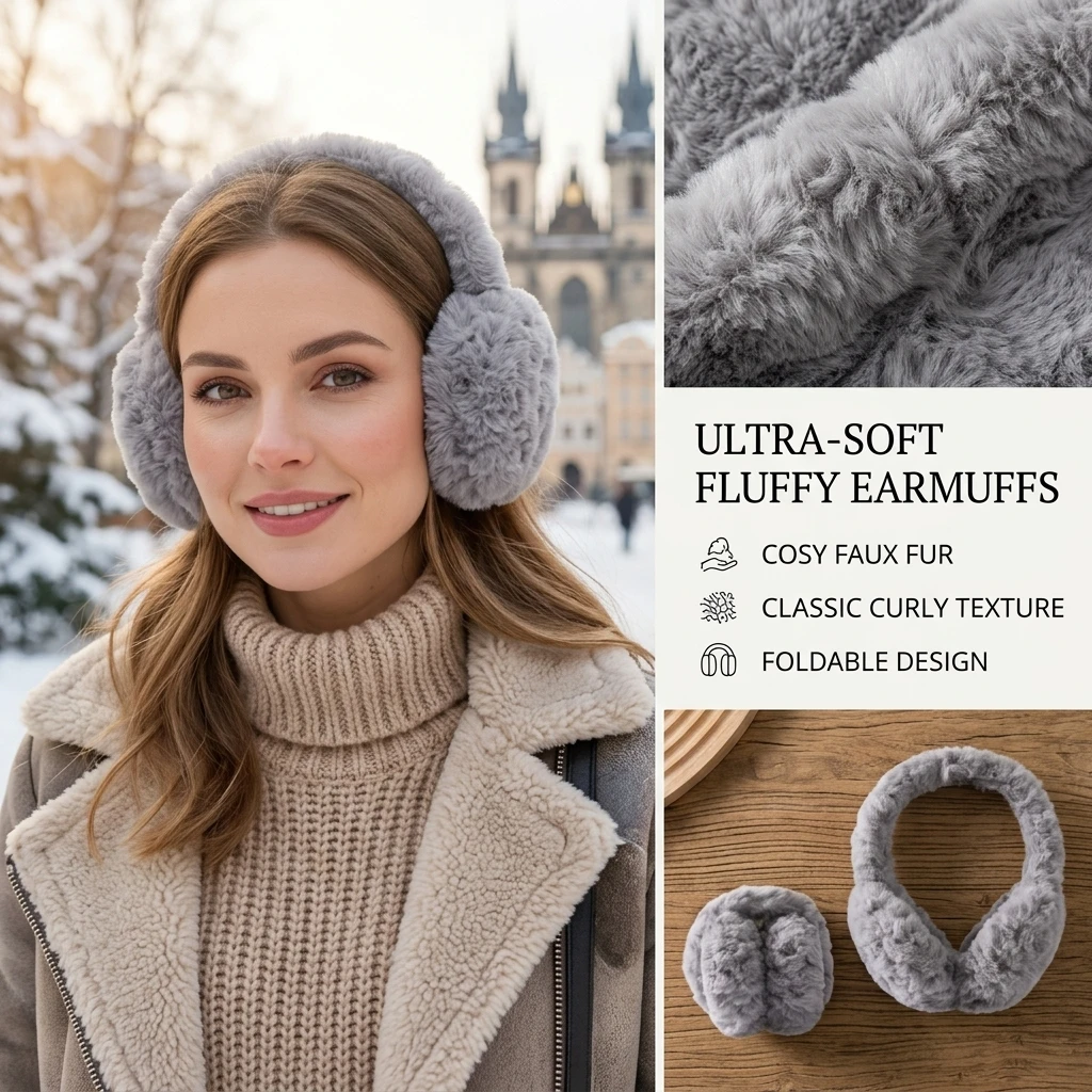 Fashion Versatile Winter Ear Muffs Folding Solid Color Winter Earmuffs Windproof Warm Thickened Earflap Outdoor Cycling