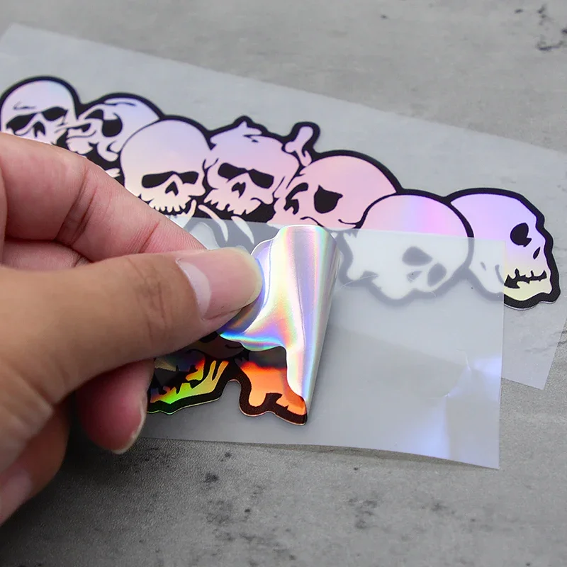 1PC "Skull Chain" Sticker Set for Car Motorcycle Styling Decoration Dark Style - Themed Decal Accessory