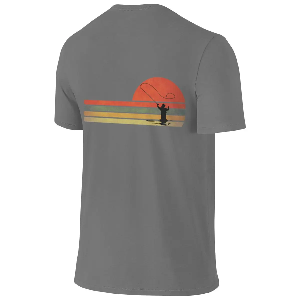 Retro Vintage Fly Fishing Gift For Fly Fishing Lovers Literary Reversible T-shirt Niche Casual Seamless Splicing Cotton Tee