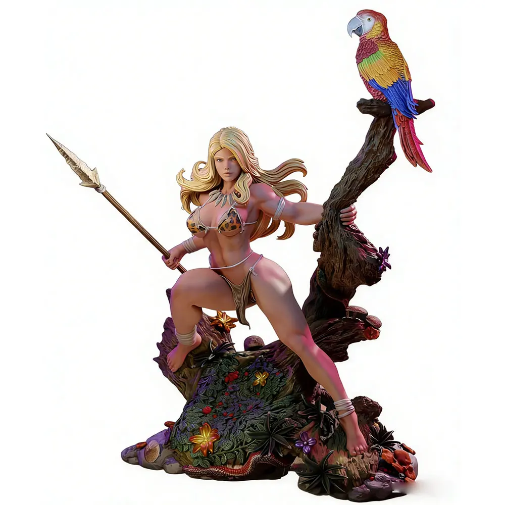Miniatura guerrera femenina de resina – Figura GK 75/100/120mm – DIY sin montar - imagen 3