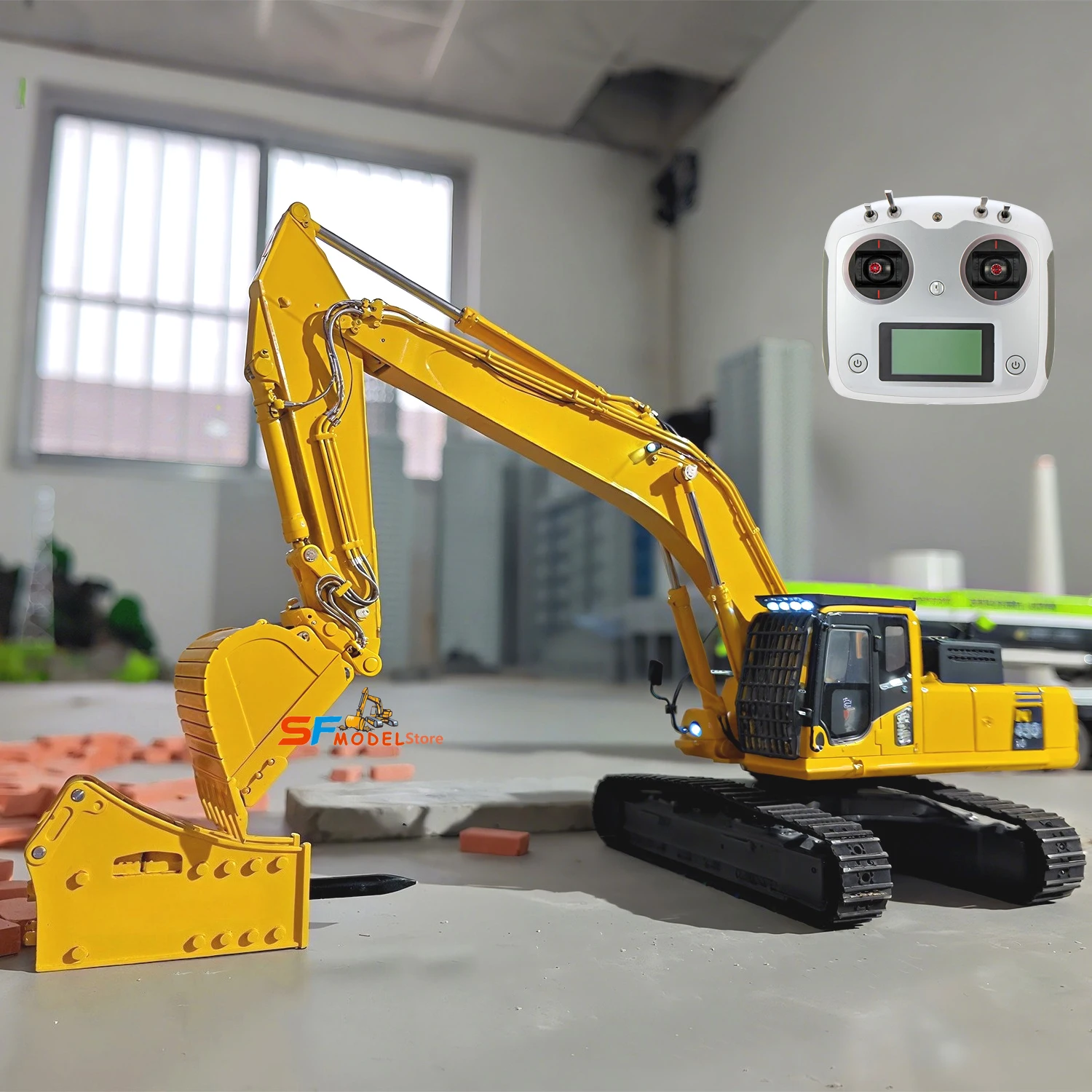 PC450 Mini Excavator 1/50 Electric RC Excavator Metal Model Desktop Mini Remote Control Excavator Engineering Machinery Toy Gift