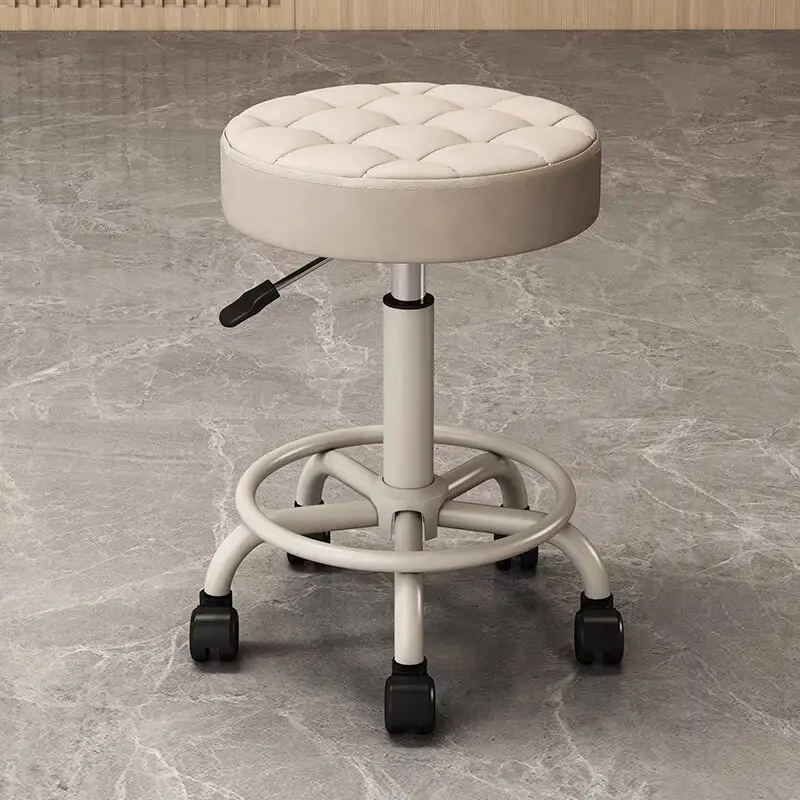 Hairdress Beauty Round Stool Barber Salon Chairs Makeup Work Chair Office Desk Stool With Wheels Swivel Lifting Stools Furniture