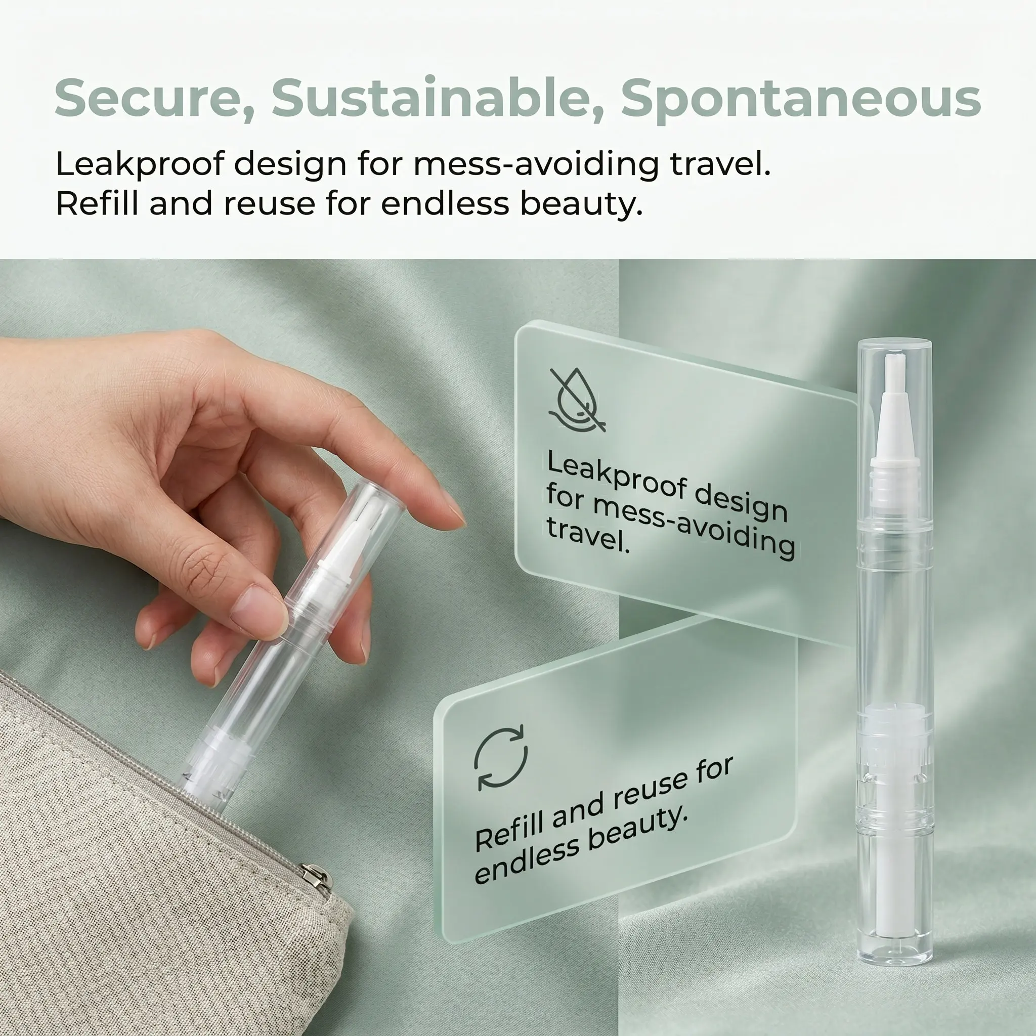 Cuticle Oil Pen - 5 pezzi di applicatori trasparenti a