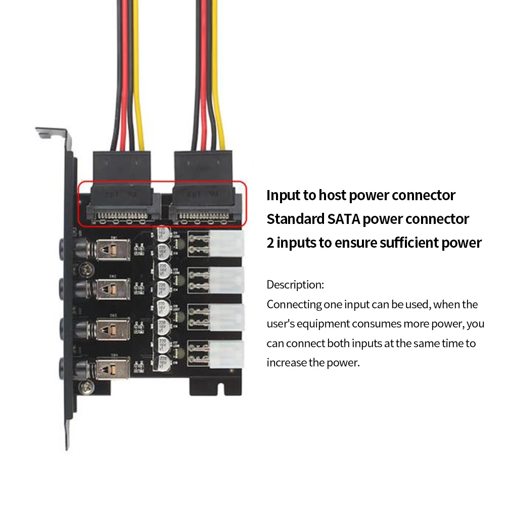 بطاقة توسيع القرص الصلب PCI مع كابل SATA ، وحدة تحكم الطاقة ، التحكم في الطاقة ، القناة المزدوجة ، توفير الطاقة ، 4 بت ، SSD