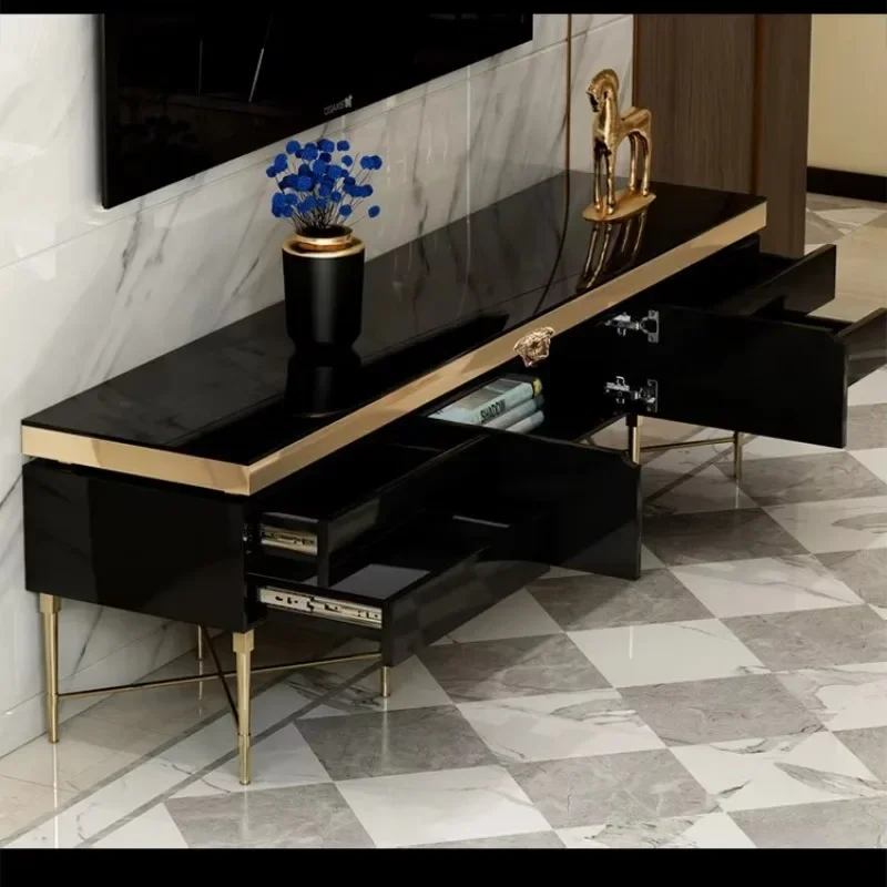 

Light luxury gold coffee table living room furniture coffee table design gold side table cheap home TV unit cabinet
