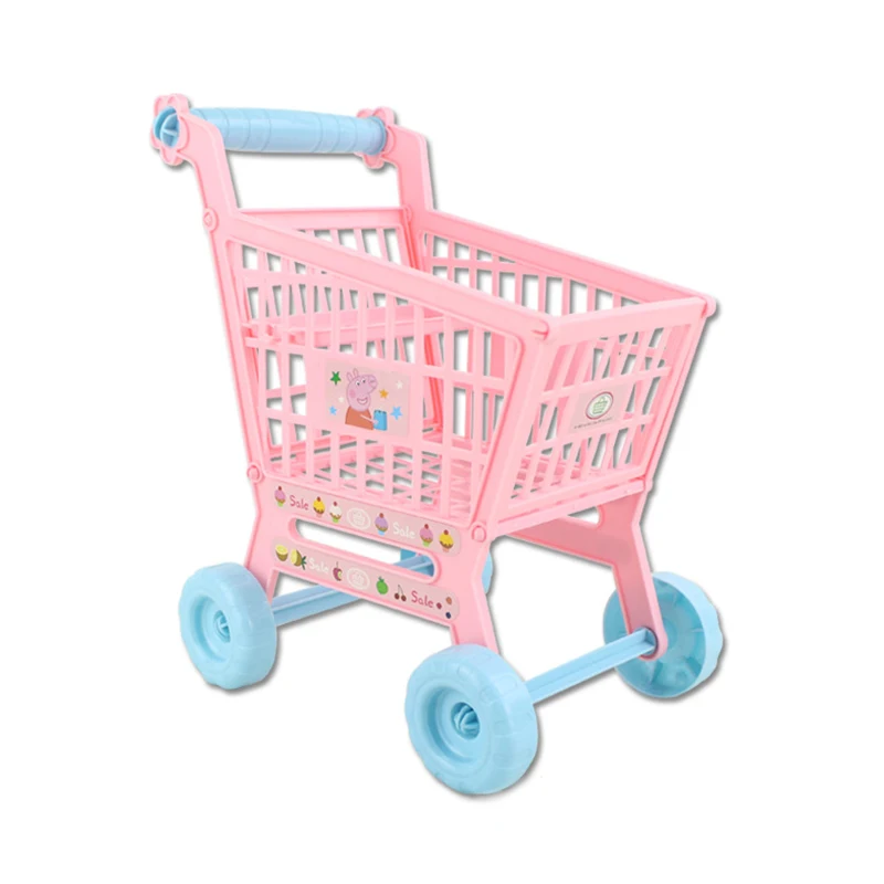 Hot Sale Peppa Pig Simulated Supermarket Shopping Cart Fun Children Playing House Playsets Biscuits Ice Cream Kids Birthday Gift