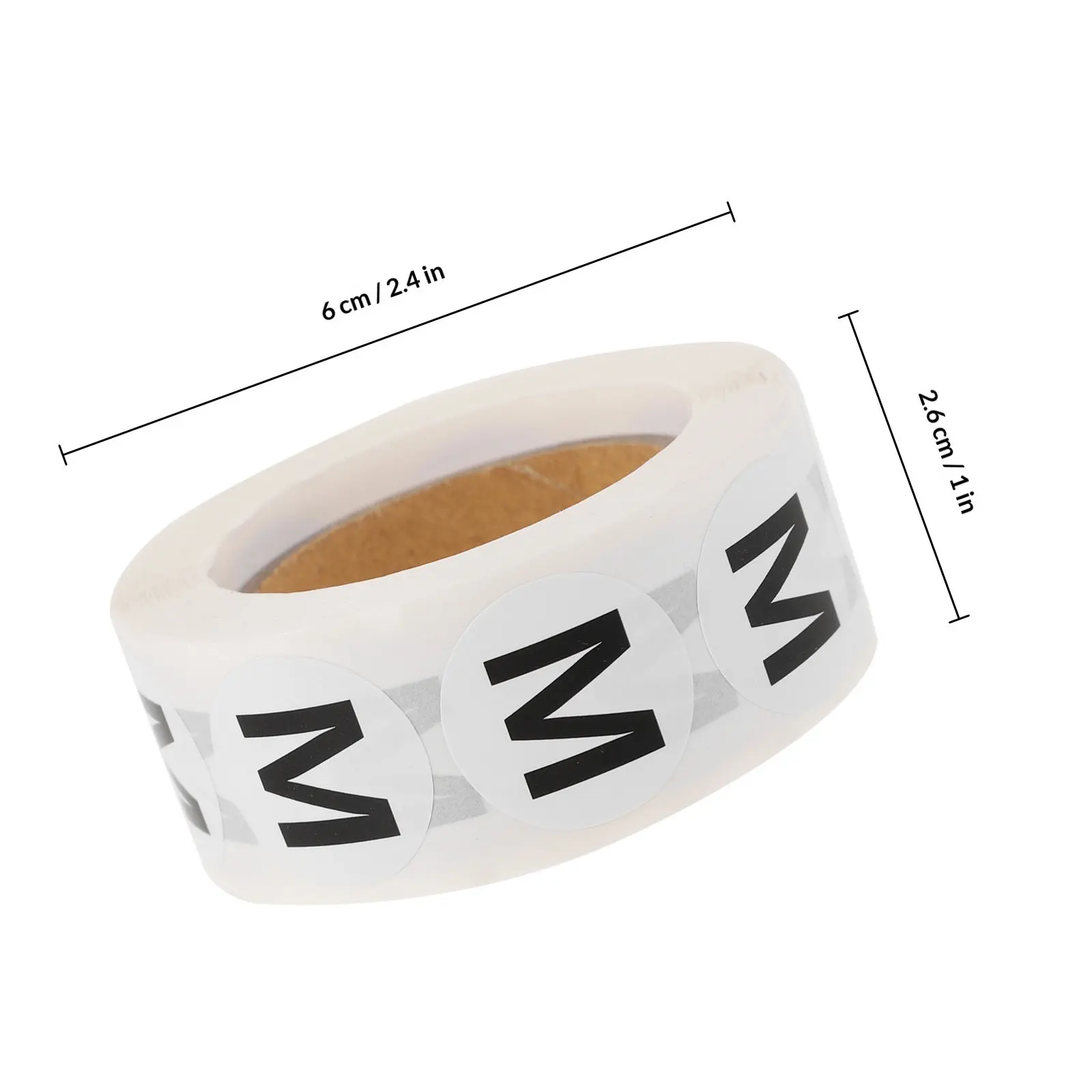 2 Rolls Round Size Sticker Label Clothing Self-Adhesive Sticker Strong Adhesion Beautiful Solid Font Ideal for T-Shirts Sweaters