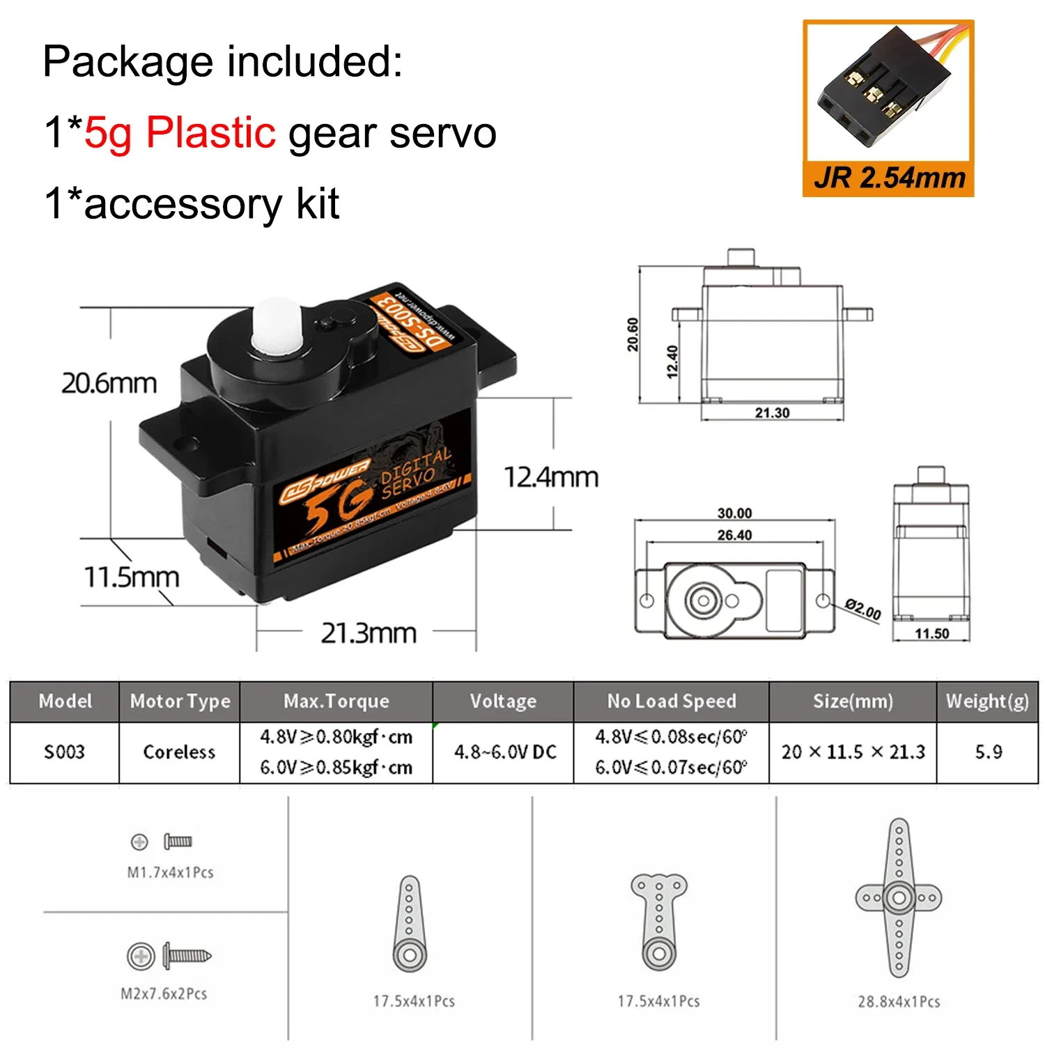 Dower 2g 3,7g 4,3g 5g 6g 8g 9g Mikro plastik/Metall getriebe Digital Servo jr/jst Motor für RC Mini Auto Starr flügel Flugzeug Roboter teil