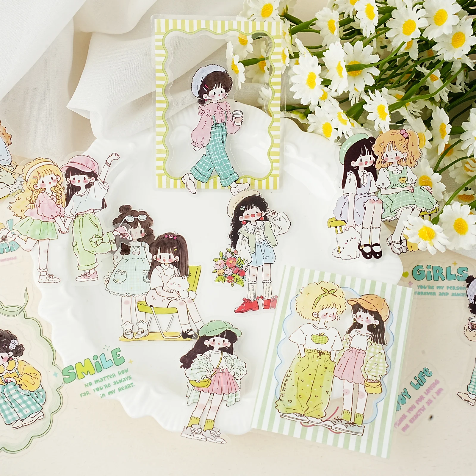Etori Life Fresh Green Border Stickers, Forest Style Ins Style Decorative Frame Stickers Suitable for Notebooks, Phone Backs, Water Bottles, Suitcases, Guitars, Bicycles, Diaries, Scrapbooking Supplies, Office Decoration Accessories, DIY Crafts, Student Gift Bags, Gift Box Packaging, Ita Bags and Guka Cards, Posters and Magazines, Label Seals, Decorative Stickers, School Supplies - view 6
