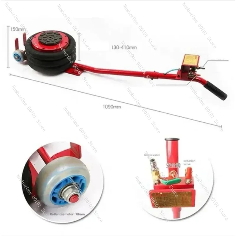 3 Ton Car Pneumatic Triple Bag Air Jack, Heavy Duty Lift Equipment for Auto Repair Shop