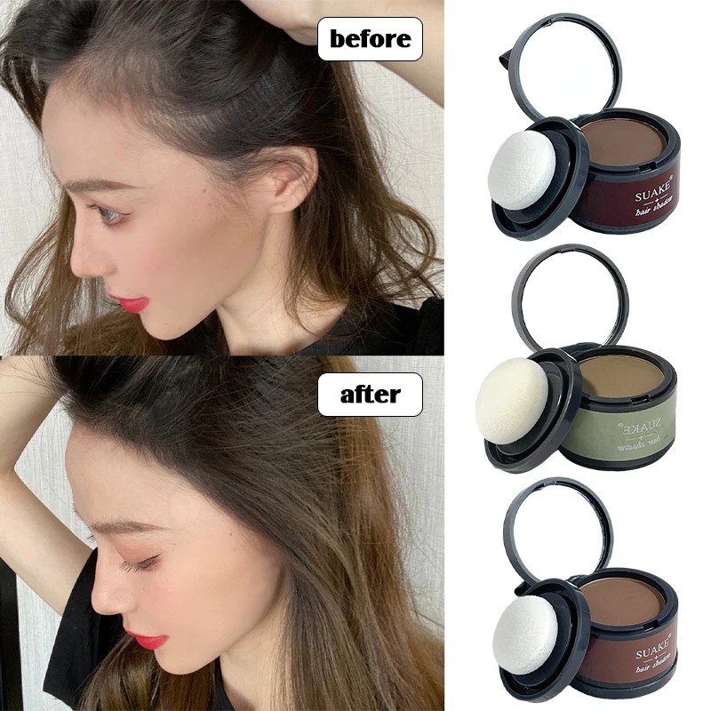 Hairline Repair Filling Powder with Puff Fluffy Thin Powder Pang Line Shadow Powder Forehead Hair Natural Makeup Concealer