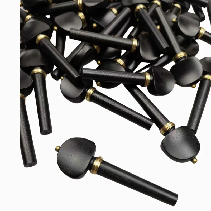 4 ชิ้นชุดไวโอลินหมุดไม้มะเกลือทองเหลือง 4/4 Fiddle ไวโอลินจูนหมุดจูนเนอร์คีย์