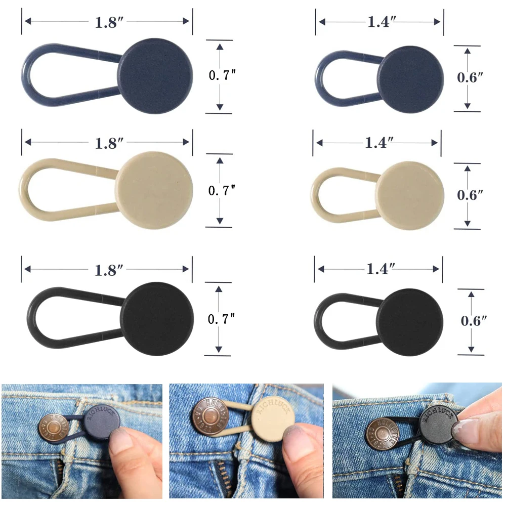 3 Stuks Knop Extender Flexibele Knoop Taille Extenders Voor Broek Flex Knoop Pant Extender Voor Heren En Dames Broek Shorts Rokken