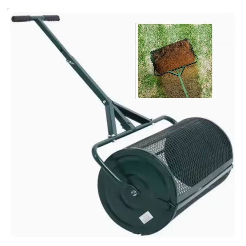 Cart Spreader Lawn Rolling Press Garden Tools Manual Planting Seeding Durable Lightweight Metal Mesh
