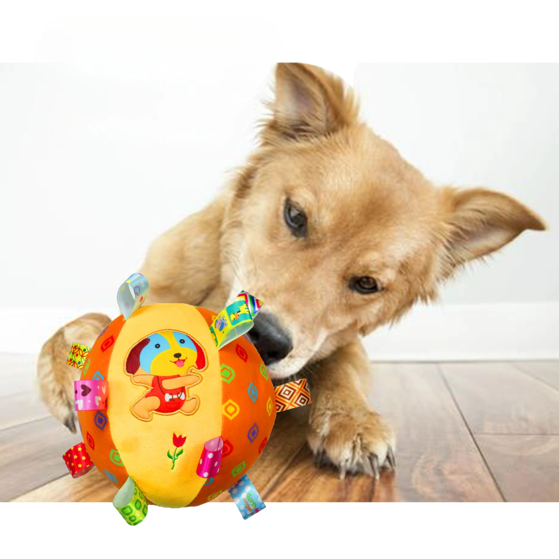 Plush Dog Vocal Toy Ball Funny Interactive Pet Toys with Bells Cleaning Tooth Chewing Toy for Small Large Dogs Puppy Plaything