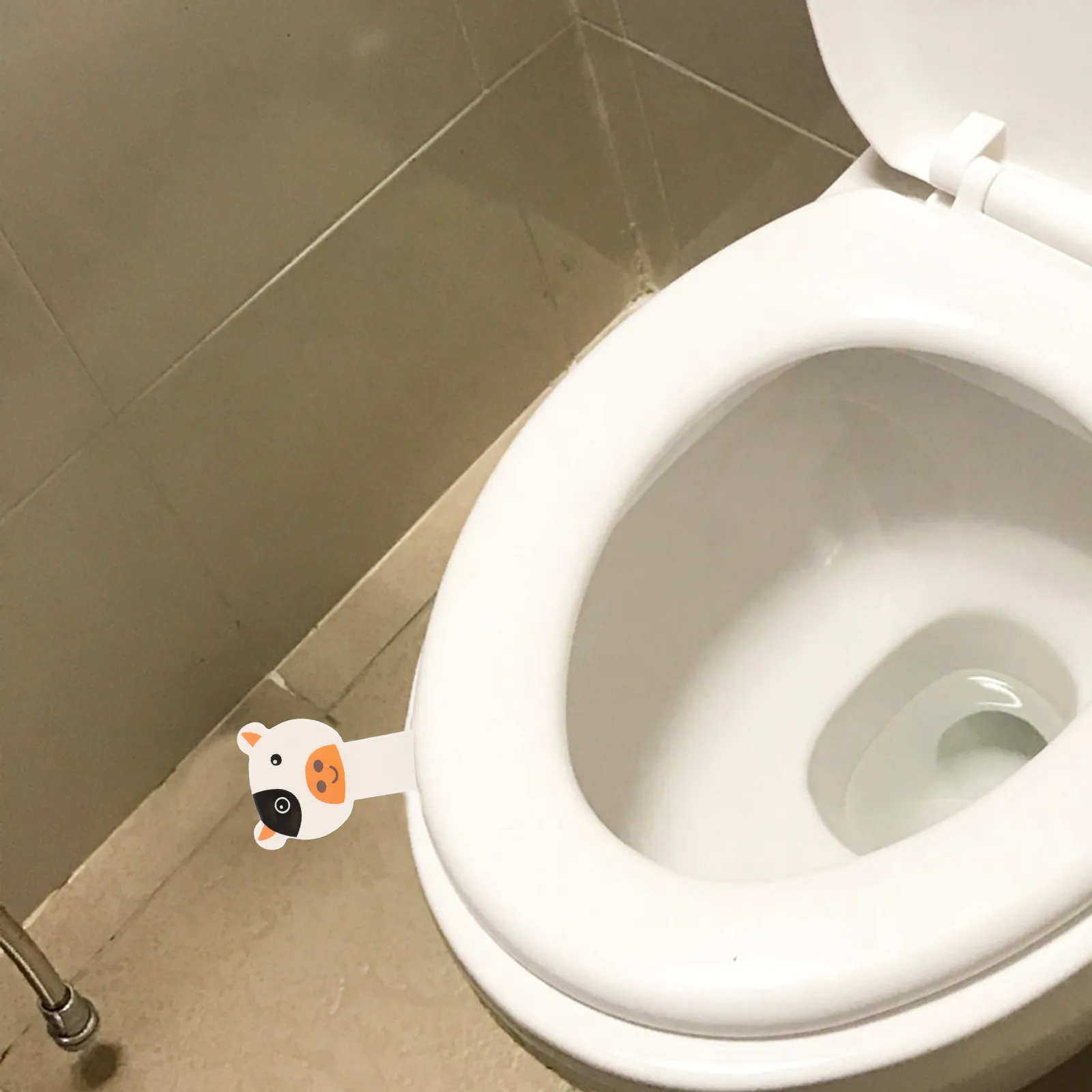 2Pcs Cartoon Toilet Lid Lifter Handle Clean Hands Bathroom Accessory Toilet Seat Cover Raise Tool Adhesive Lift Handle