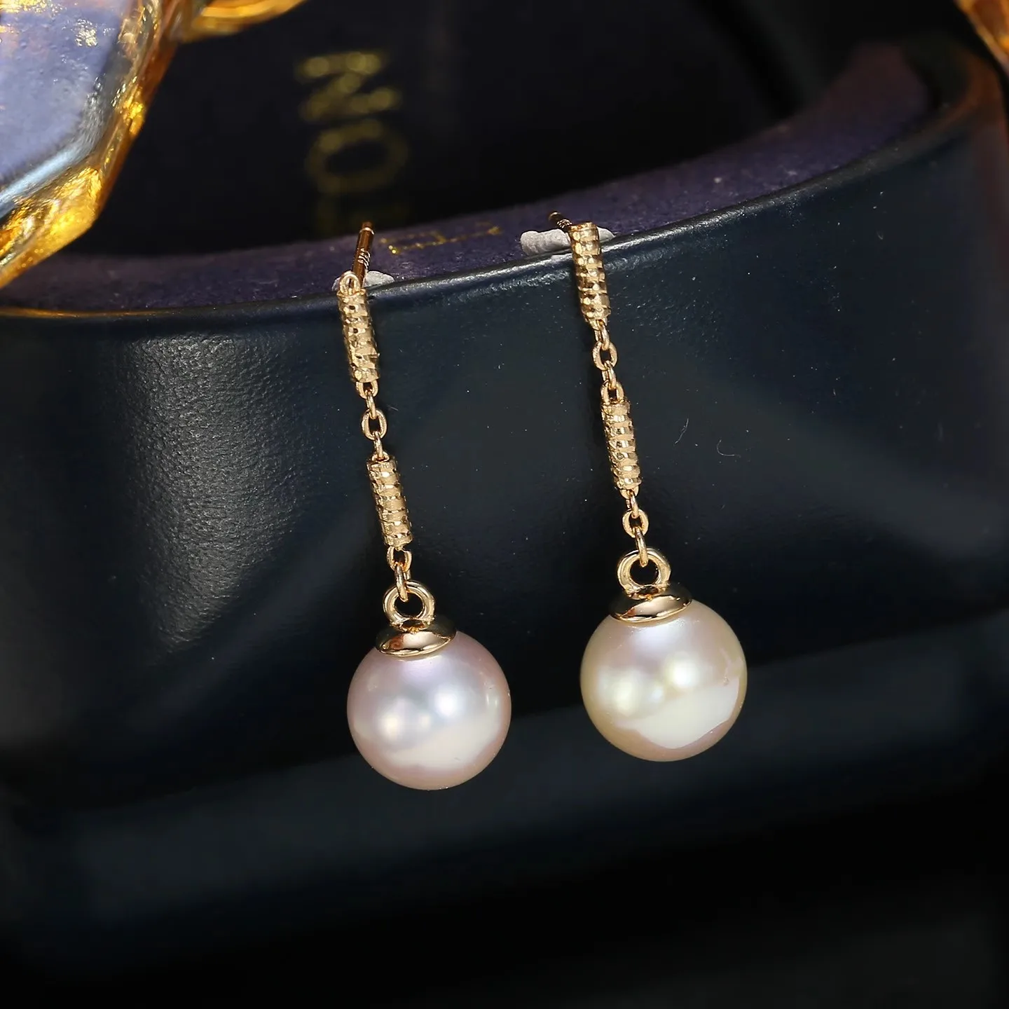 MeiBaPJ 8mm Natural Nearround Pearls Fashion Simple Drop Earrings 925 Silver Fine Wedding Jewelry for Women 4