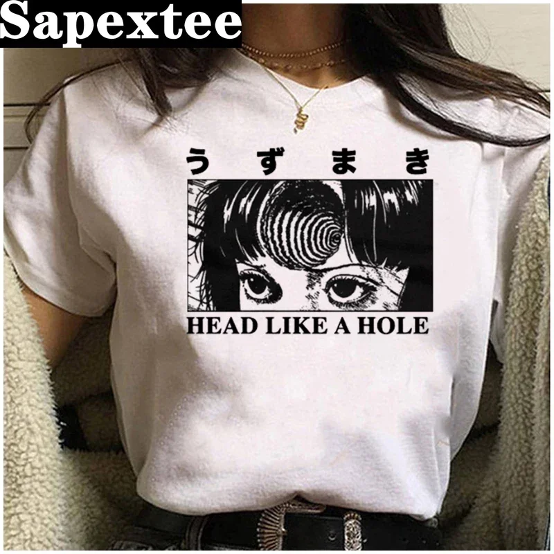 Japanese Manga Junji Ito T Shirt Men Summer Top Horror Anime Tshirt Tomie Shintaro Kago Girl Graphic Tees Cartoon Tshirt Male