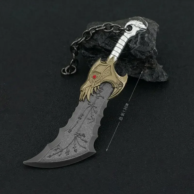 God of War Weapon New Blades of Exile Weapon Metal Weapon Katana Sword Spear Anime Weapons Model Keychain Toys for Boys Gifts