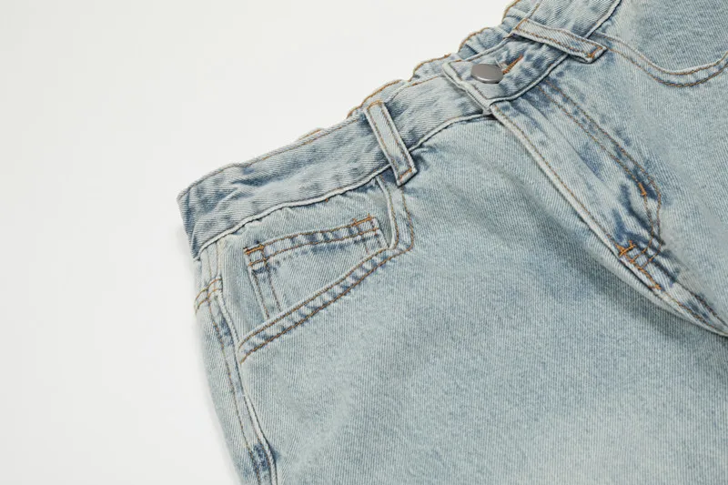 2026 Neue Mode Patchwork Retro Washed Baggy Herren Schlagjeans Hip Hop Gerade Damen Vintage Denim Hosen Pantalon Homme – Detail 16