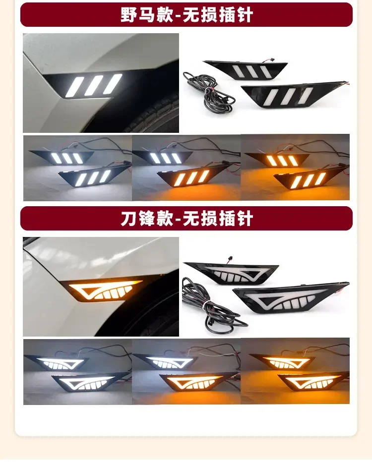 For Honda Civic 2016-2022 Car Led Fender Marker Leaf Board Light Dynamic Flowing Turn Signal Light Side Marker Accessories detail image 2