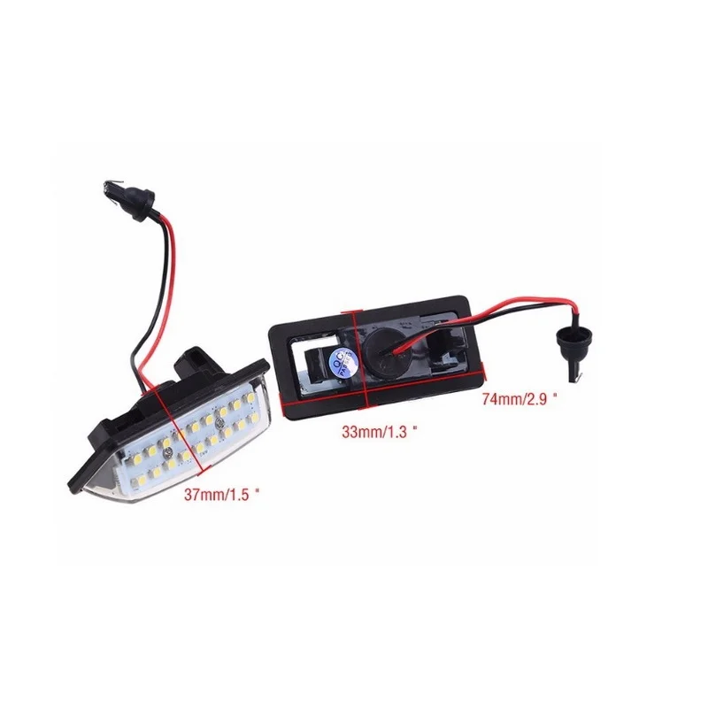 

2 шт. светодиодные подсветки номерного знака-18 SMD 3W 2400LM Автоматическая лампа без ошибок Plug and Play