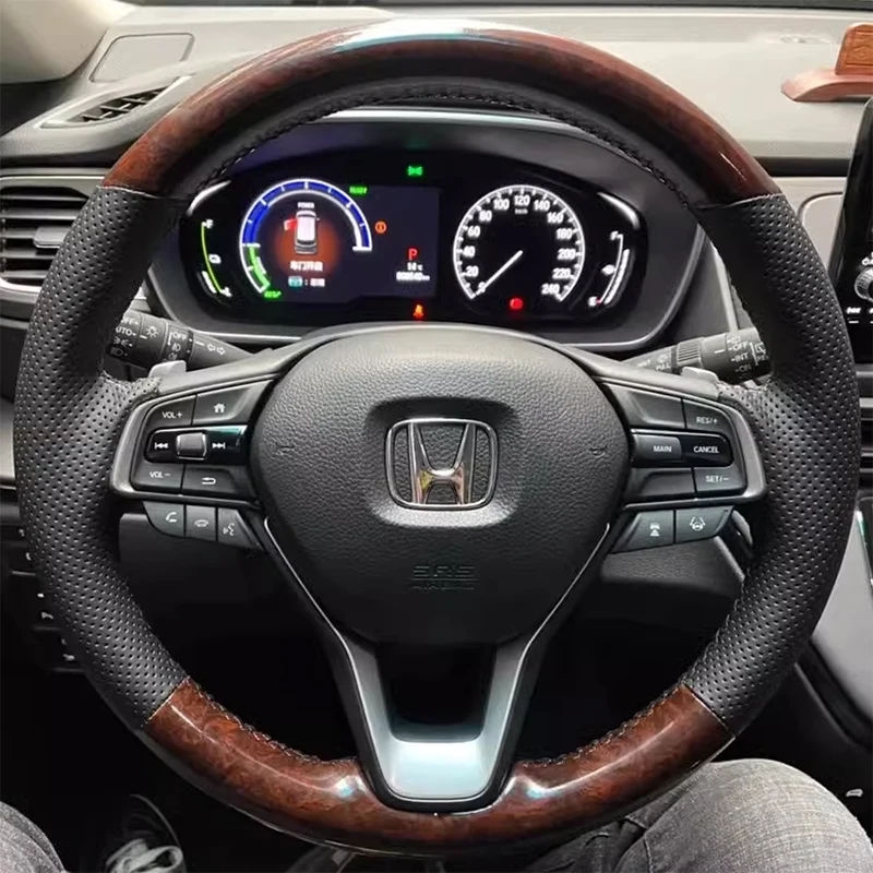 Genuine Leather car Steering wheel cover For Honda Accord 10 2018-2020 Insight 2019 Hand-Stitched Dedicated Auto Parts