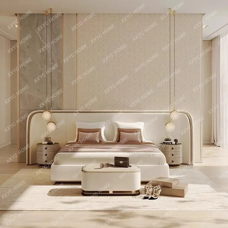 

Элитная прикроватная тумбочка в стиле лёгкой роскоши, круглая, простая, современная, дизайнерская, креативная, с ящиками.