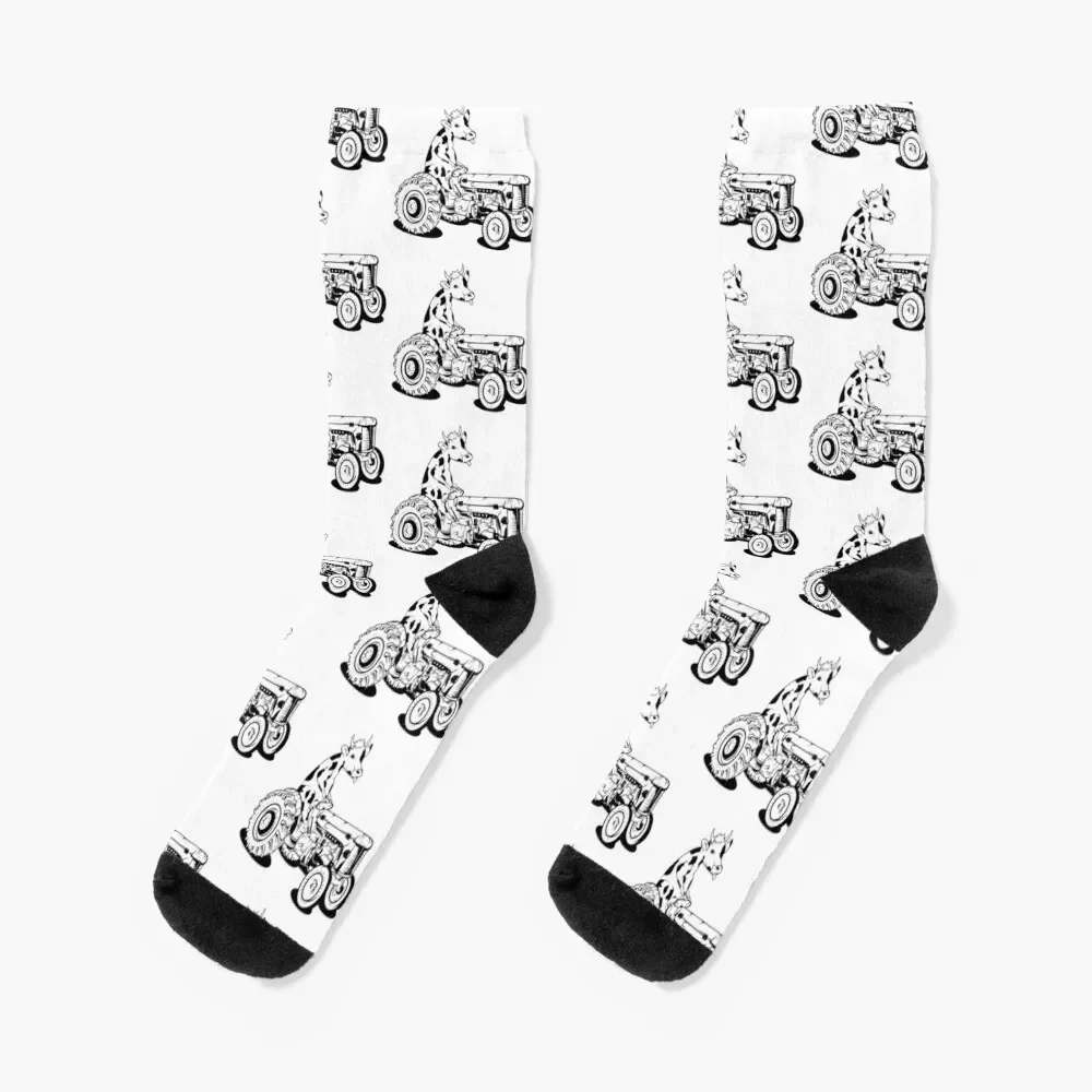 

Cow driving a tractor Socks cool bright garter hip hop man Women Socks Men's