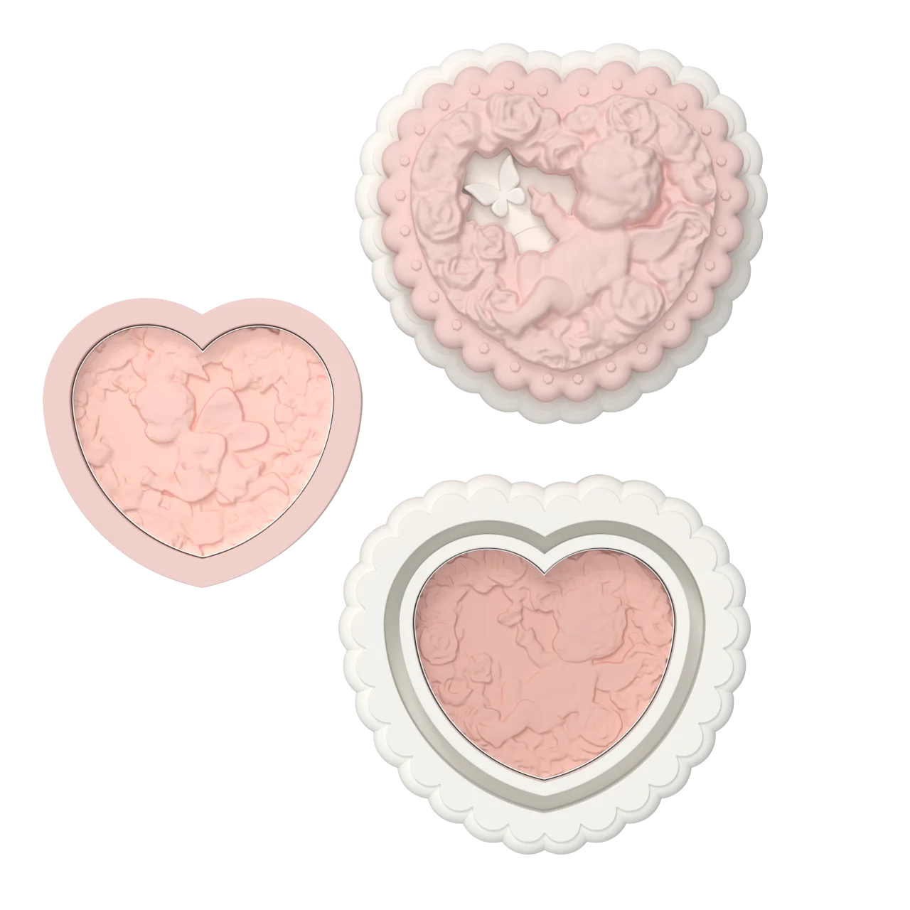 Makeup Blush Angel Relief Powder Blusher Double Color Apricot Smoke Cruelty-Free Powder Blush - Shape,Contour & Highlight Face