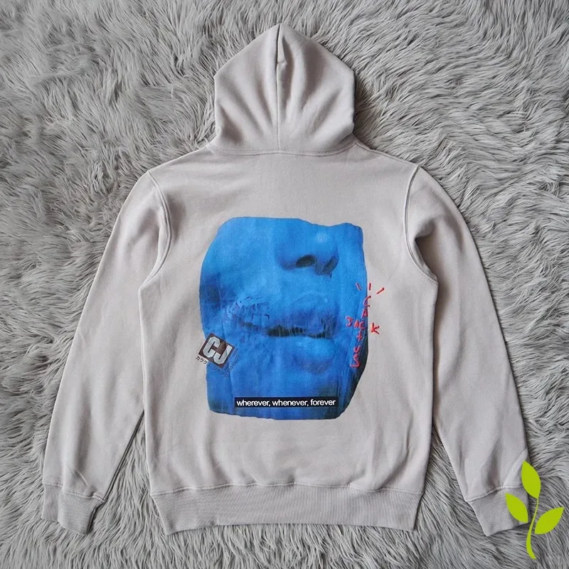

High Quality Cotton Letter Foam Printed Face Pattern Cactus Jack Pullover Oversized Fleece Hoodies for Men and Women